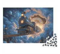 Rompecabezas de Tren con Paisaje. Ideal para Entretenimiento Familiar. Divertido y Bonito. Alta dificultad. 1000 Piezas (75x50cm).