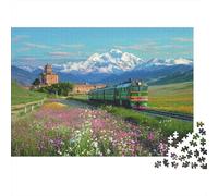 Rompecabezas de Tren con Paisaje. Juego Educativo Apto para Adolescentes y para Disfrutar en Familia. Dificultad Alta. 300 Piezas (40 x 28 cm).