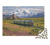 Rompecabezas de Tren con Paisaje. Juego Educativo Ideal para decoración del hogar. Dificultad Relativa. 500 Piezas (52 x 38 cm).