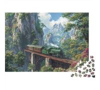 Rompecabezas de Tren con Paisaje. Juego Educativo y Divertido Apto para Toda la Familia. Alta dificultad, Pero no Aburrido. 500 Piezas (52 x 38 cm).