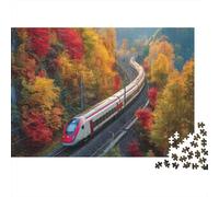 Rompecabezas de Tren con Paisaje. Juego Educativo y Divertido Apto para Toda la Familia. Alta dificultad, Pero no Aburrido. 500 Piezas (52 x 38 cm).