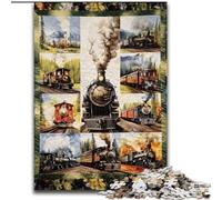 Rompecabezas de Tren de 1000 Piezas para Adultos y Adolescentes Juego desafiante y Familiar para interactuar Entre Padres e Hijos (50x75cm)