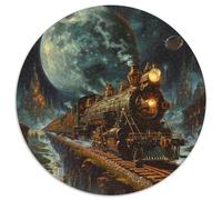 Rompecabezas de tren de vapor 1000 piezas rey pescador redondo rompecabezas juego casual decoración del hogar para juegos de actividades familiares 1000 piezas (67,5 x 67,5 cm)