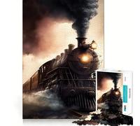Rompecabezas de Tren de Vapor de 1000 Piezas para Adolescentes Mejora la Memoria Divertido y Relajante Piezas de colección de Arte con Corte preciso 38x26cm