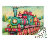 Rompecabezas de Tren de Vapor,Locomotora de Vapor Festiva,1000 Piezas,cartón,Acabado Mate sin Polvo,Actividad días lluviosos,para Adultos y Adolescentes,Rompecabezas avanzados,52 x 38 cm/1000 Piezas