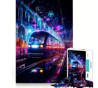 Rompecabezas de Tren neón para Adultos, 1000 Piezas, Juguete de Habilidad, Alivio de tensión, Corte preciso, Regalo preciado (50x75cm)