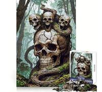 Rompecabezas de trillizos con Calaveras del Bosque, 1000 Piezas, para Adolescentes, Habilidad analítica, Escape Tranquilo, unión Ajustada, (38x26cm)