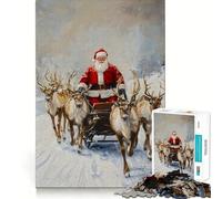 Rompecabezas de Trineo de Renos de Papá Noel para Adolescentes, 1000 Piezas, Juguete antiestrés Smart Reason, Borde Afilado, Regalo de cumpleaños (50x75cm)