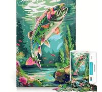 Rompecabezas de Trucha arcoíris submarina de 1000 Piezas para Adolescentes Mejora la Memoria, relajación Suave, Corte Premium, Sorpresa de cumpleaños (38x52cm)