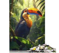 Rompecabezas de tucán en la Selva Tropical, difícil de Resolver, de Papel Duro, Rectangular, para Adultos y niños, 1000 Piezas (26 x 38 cm)