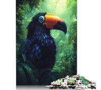 Rompecabezas de tucán Negro en la Selva Tropical, antiestrés, 100% cartón Reciclado, Ideal para Adultos y niños, 1000 Piezas (26 x 38 cm)