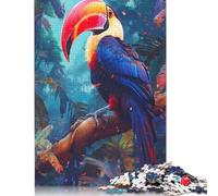 Rompecabezas de tucán Tropical Rectangular de cartón 100% Reciclado, Día del Niño, 1000 Piezas (75 x 50 cm)