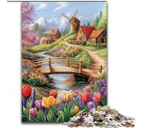 Rompecabezas de Tulipanes de Campo de 1000 Piezas para Adultos y Adolescentes, a Partir de 14 años, Juegos de ingenio, Regalos de cumpleaños y Navidad (50x75cm)