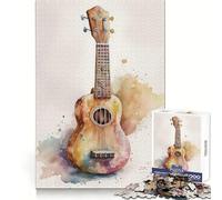 Rompecabezas de Ukelele de 1000 Piezas Destreza Mental Interacción Suave Ajuste Perfecto Regalo Ideal (38x26cm)