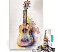 Rompecabezas de Ukelele para Adultos,1000 Piezas,Juego Mental,Regalo,Troquelado de Alta precisión,Actividad Relajante para Grupos en Interiores (38x26cm)