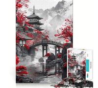 Rompecabezas de un Antiguo Templo japonés para Adolescentes,1000 Piezas,Juego para estimular la Mente,Piezas sin Rebabas y de Corte Limpio,fácil de Aprender,diversión para Toda la Familia (50x75cm)