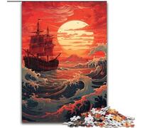 Rompecabezas de un Barco Antiguo en el océano para Adolescentes, 1000 Piezas, Actividad Familiar con póster a Juego y Hoja de Trivia para Mayores de 14 años (50x75cm)