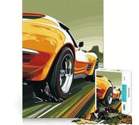 Rompecabezas de un Corvette Naranja a Toda Velocidad para Adultos, 1000 Piezas, Juguete para ejercitar la Mente, Divertido y Relajante, Ideal para armar, Regalo navideño (38x52cm)