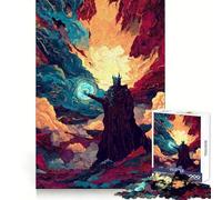 Rompecabezas de un hechicero usando Magia en un Paisaje fantástico para Adultos, 1000 Piezas, Juguete de lógica, antiestrés, Corte de precisión, Regalo para Festivales (38x52cm)