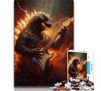 Rompecabezas de un Monstruo Tocando la Guitarra para Adultos y Adolescentes Difícil de completar, Pero Divertido y Divertido Regalo de cumpleaños, decoración de Pared (38x26cm)