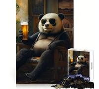 Rompecabezas de un Oso Panda relajándose con una Cerveza para Adultos, 1000 Piezas, Juguete para ejercitar la Mente, Divertido y Relajante, Ideal para armar, Regalo navideño (38x26cm)