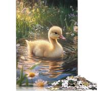 Rompecabezas de un Patito en un Estanque. Juegos creativos. Rompecabezas de cartón 100% Reciclado Adultos. 1000 Piezas (75 x 50 cm).
