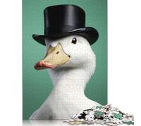 Rompecabezas de un Pato con Traje, 100% cartón Reciclado, para niños y Adultos a Partir de 12 años 1000 Piezas (26 x 38 cm).