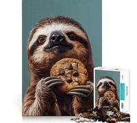 Rompecabezas de un Perezoso Comiendo una Galleta para Adultos, 1000 Piezas, Juguete para ejercitar la Mente, Divertido, Corte de precisión, 50x75cm