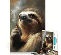 Rompecabezas de un Perezoso fumando un cigarro para Adolescentes, 1000 Piezas, Juguete de lógica Mental, antiestrés, Corte Firme, Regalo de Papá Noel 50x75cm