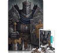 Rompecabezas de un poderoso Caballero Medieval para Adolescentes, Ideal para Pasar el Tiempo Libre en casa, con póster y Hoja de Trivia a Juego (38x26cm)