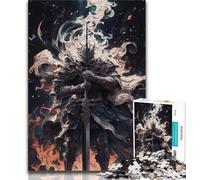 Rompecabezas de un poderoso Caballero Medieval para Adultos y Adolescentes, 1000 Piezas, desafiantes, Divertidos y Divertidos, con póster y Hoja de Trivia a Juego (75x50cm)