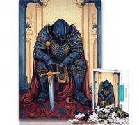 Rompecabezas de un poderoso Caballero Medieval para Adultos y Adolescentes Un Juego Educativo Divertido y Divertido para cumpleaños 38x26cm