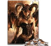 Rompecabezas de una Bella Dama Demonio con alas para Adolescentes, 1000 Piezas, Ayuda a ejercitar el Cerebro, Juguetes adictivos para Cultivar la Paciencia, Ideal para Parejas (50x75cm)
