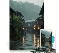 Rompecabezas de una Calle Japonesa lluviosa para Adultos, 1000 Piezas, Rompecabezas Mental, pasatiempo Relajante, Montaje de imágenes, Regalo Encantador (38x52cm)