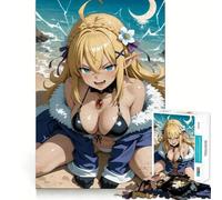 Rompecabezas de una Chica elfa de Anime en la Playa,1000 Piezas,para Adolescentes,Juego para estimular la Mente,Montaje Firme y Seguro,Actividad Divertida para Toda la Familia (50x75cm)