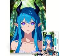 Rompecabezas de una elfa de Anime con Cuernos en el Bosque para Adolescentes,1000 Piezas,Juego para estimular la Mente,Montaje Firme y Seguro,Actividad para Fortalecer los Lazos Familiares (38x52cm)