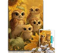 Rompecabezas de una Familia de búhos para Adultos (1000 Piezas), para Pasar el rato en casa Cada Pieza es única Juego desafiante y Divertido para Toda la Familia (38x26cm)