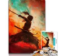 Rompecabezas de una guerrera Japonesa para Adultos y Adolescentes, Juguetes educativos, antiestrés, con Papá Noel (38x26cm)