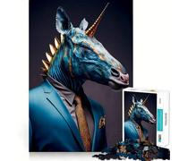 Rompecabezas de Unicornio 1000,Juego de Memoria Mental,Manualidades de Corte de Alta precisión,desafío Cerebral Interactivo para el hogar (38x26cm)