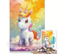 Rompecabezas de Unicornio arcoíris para Adultos, 1000 Piezas, fortalecen la Memoria, alivian la ansiedad, Bordes Suaves, cálida Sorpresa (38x26cm)