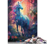 Rompecabezas de Unicornio Azul Raro. Materiales amigables. Rompecabezas de cartón 100% Reciclado niños y Adultos. 1000 Piezas (26 x 38 cm).