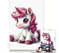 Rompecabezas de Unicornio bebé de 1000 Piezas para adolescentesPiensa Que el Tiempo de Entrenamiento está Bien empleadoBordes definidosRegalo Festivo (38x52cm)