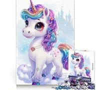 Rompecabezas de Unicornio bebé, Lindo y difícil, para Adultos, 1000 Piezas, desafío Inteligente, Ocio, Escape, Cierre Fino, Regalo considerado (38x52cm)
