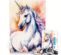 Rompecabezas de Unicornio con Flores de 1000 Piezas para Adultos,Juguete Que desafía la Mente,Corte preciso,alineación, Actividad Divertida para Toda la Familia (38x52cm)