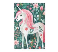 Rompecabezas de unicornio con pelo rosa. Rompecabezas de madera para adultos, regalo único de decoración de pared