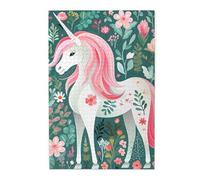Rompecabezas de unicornio con pelo rosa. Rompecabezas de madera para adultos, regalo único de decoración de pared