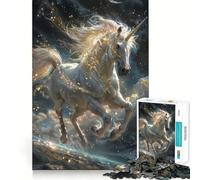Rompecabezas de Unicornio de 1000 Piezas para Adultos Juego de Habilidad Mental Corte láser para un Ajuste Actividad gratificante para días lluviosos (38x26cm)