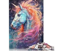 Rompecabezas de Unicornio de fantasía cósmica, desafiante y Estimulante, de cartón 100% Reciclado, Ideal para Adultos y niños, 1000 Piezas (75 x 50 cm)