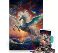 Rompecabezas de Unicornio de ópalo con alas para Adolescentes, 1000 Piezas, para estimular la Memoria, Juego de Mesa, Imagen para armar, (50x75cm)