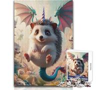 Rompecabezas de Unicornio, dragón y Erizo Alado para Adultos, 1000 Piezas, Divertido Juego de Entrenamiento Cerebral, Regalo Sorpresa único, tamaño 38x52cm
